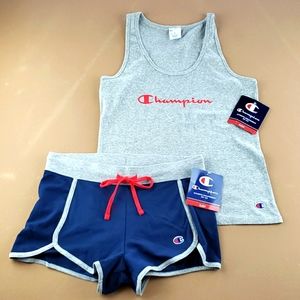 Champion NWT 2 pc Tank/Short Navy/Gray Size Medium